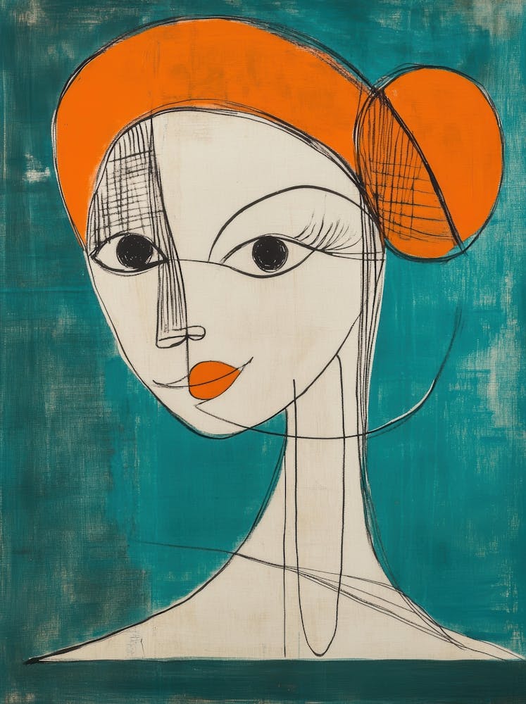 Woman In An Orange Hat 1