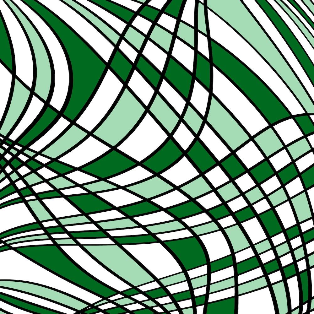 Abstract Green And White Wavy Lines