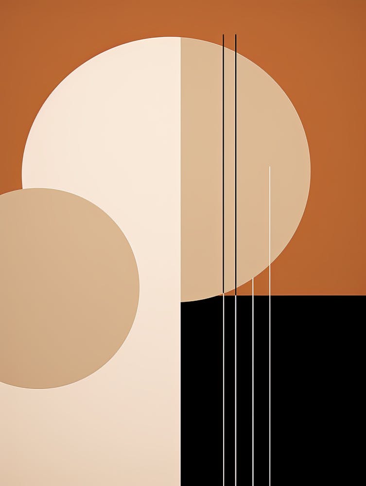 Abstract Bauhaus Tapestry: Shapes Interwoven