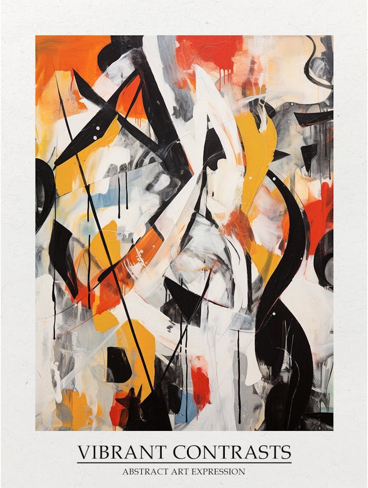 Vibrant Contrasts Abstract Poster