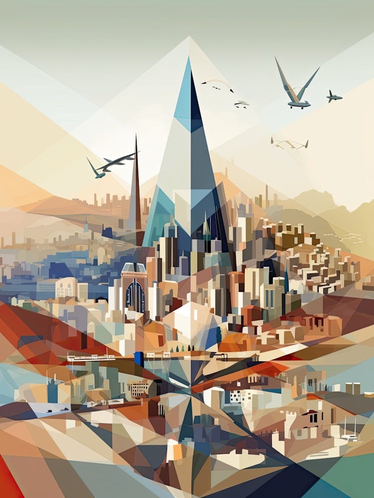 Madrid, Spain, Geometric Illustration 4
