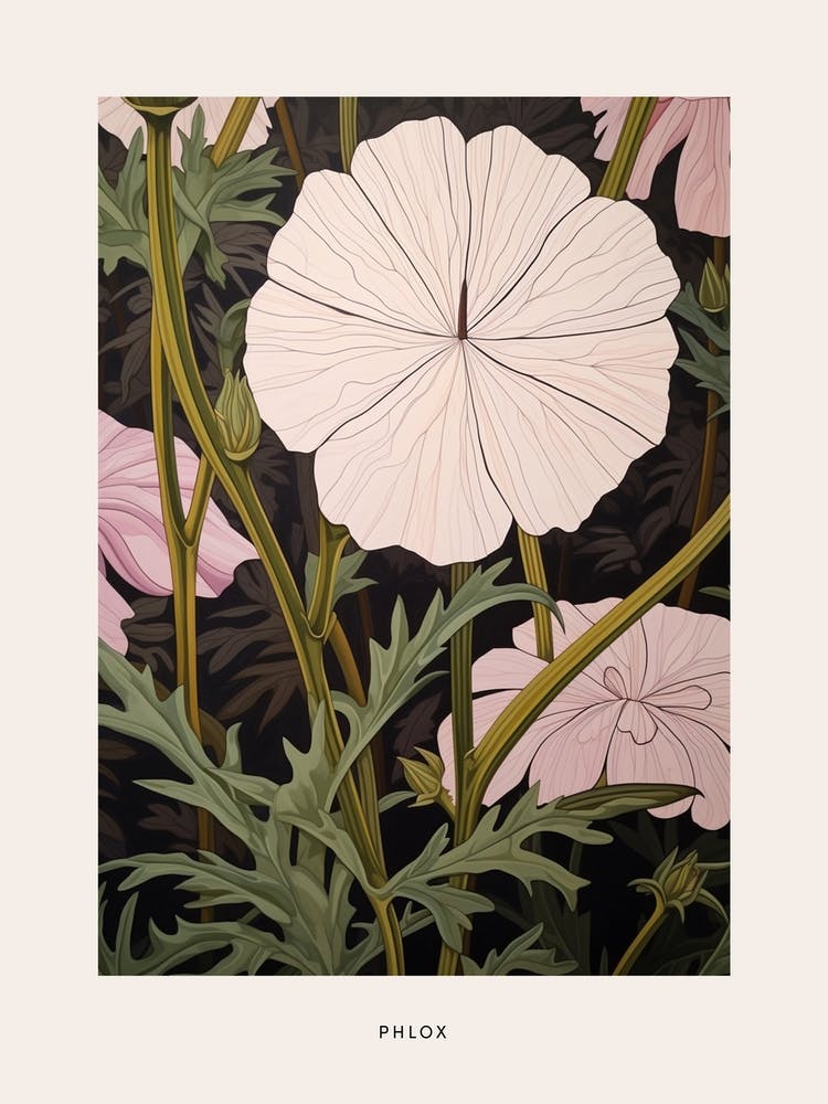 Flower Illustration Phlox 4 Poster