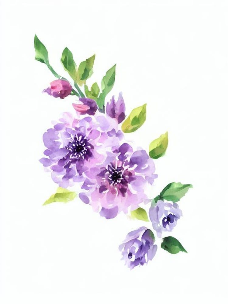 Lila Aquarellblume