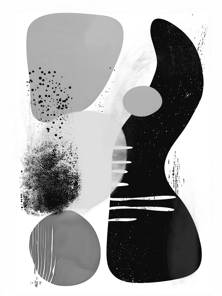 Abstract Black And White Painting 89
