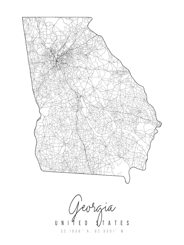 Georgia Minimal Street Map