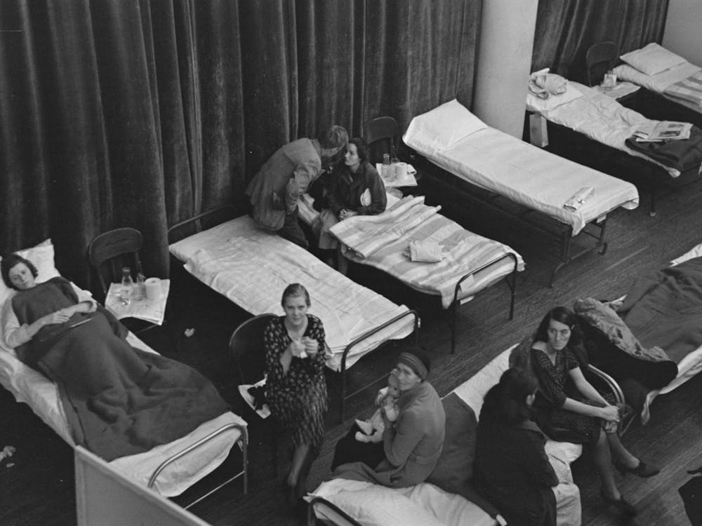 Visiting Day In An Improvised Hospital For Flood Refugees At Sikeston, Missouri By Russell Lee