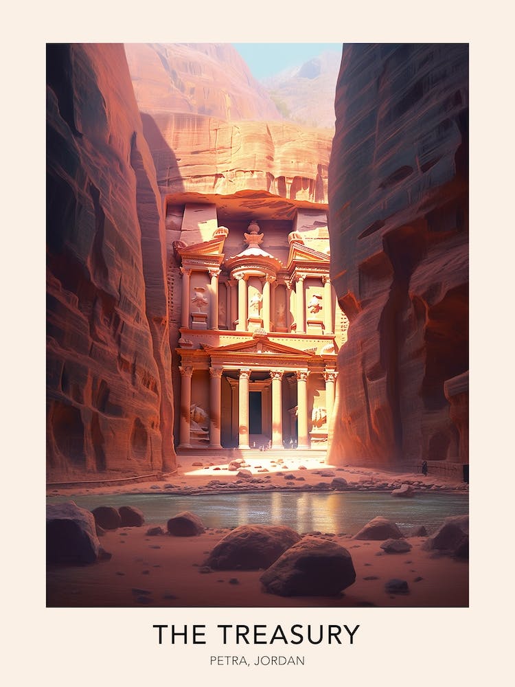 The Treasury Petra Jordan Travel Poster