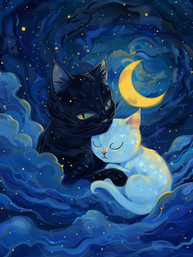 Black Cat And White Cat