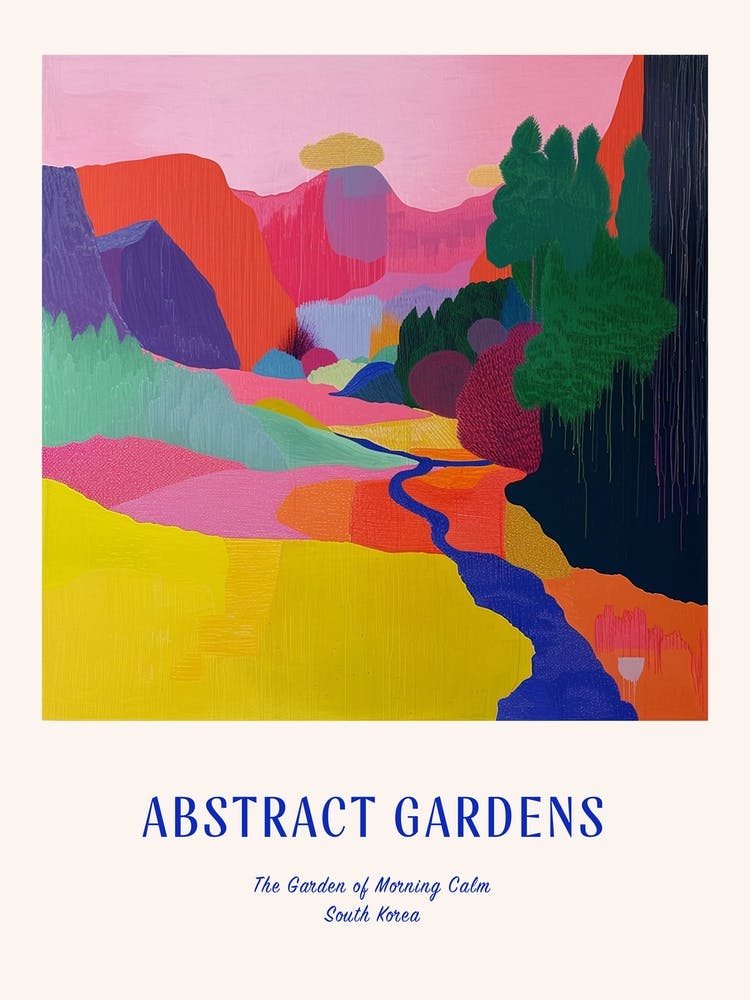 Colourful Gardens The Garden Of Morning Calm South Korea 1 Blue Poster