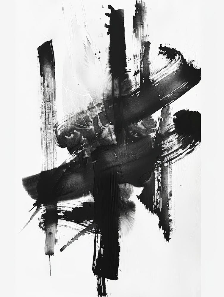 Black And White Abstract Painting 10