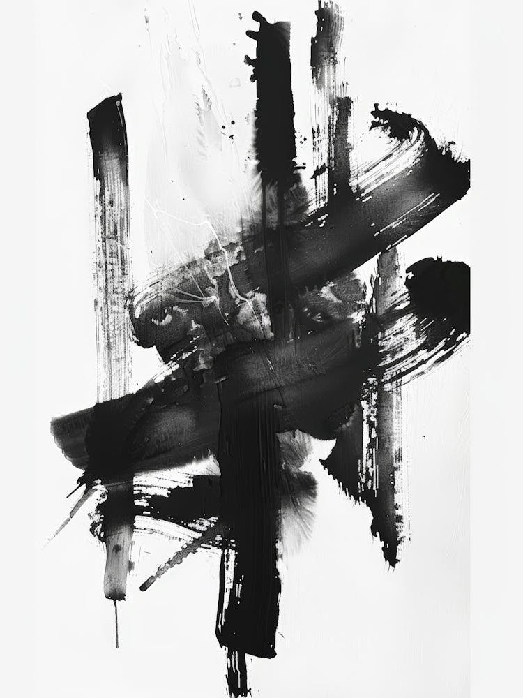 Black And White Abstract Painting 10