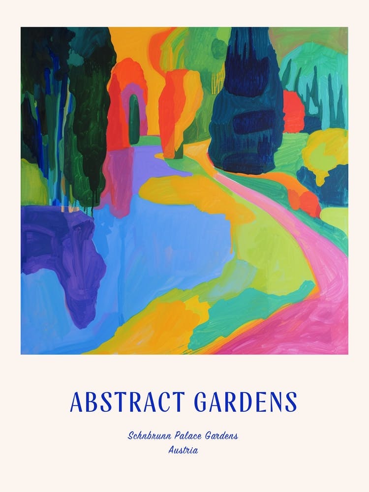Colourful Gardens Schnbrunn Palace Gardens Austria 2 Blue Poster