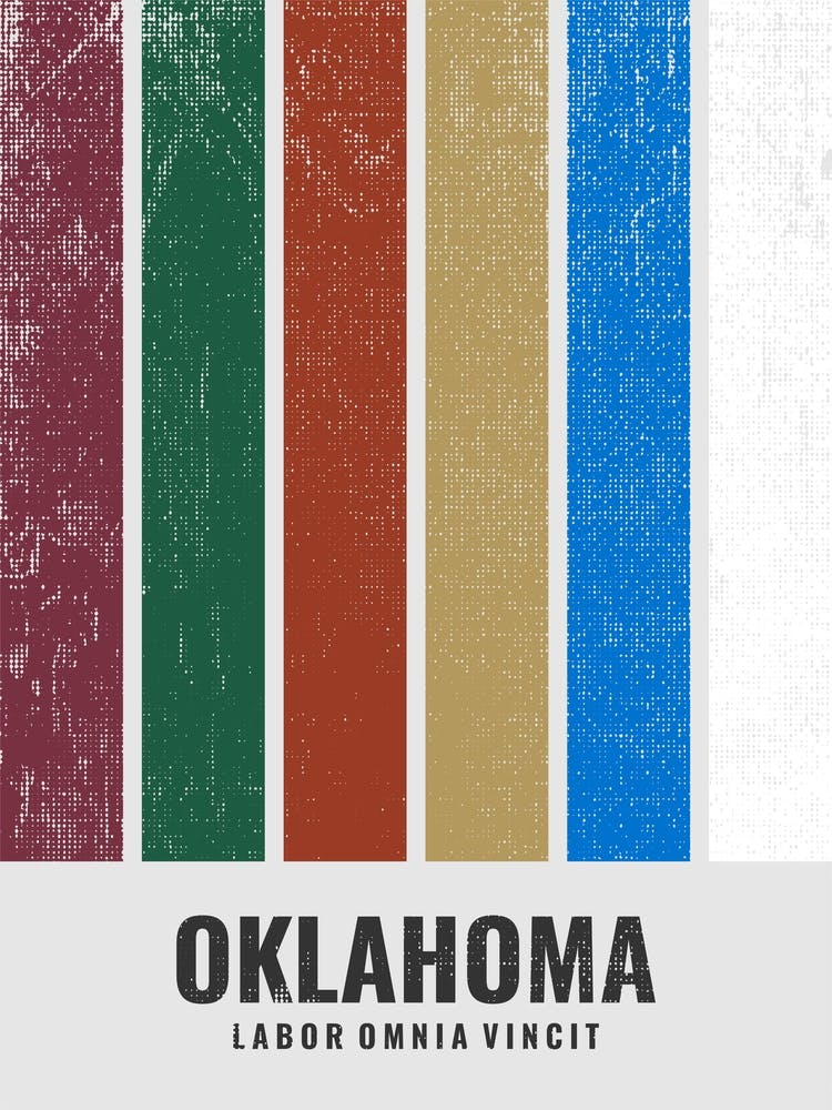 Couleurs du drapeau de l'État d'Oklahoma minimaliste vintage avec devise
