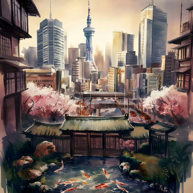 Asian Tokyo Cityscape