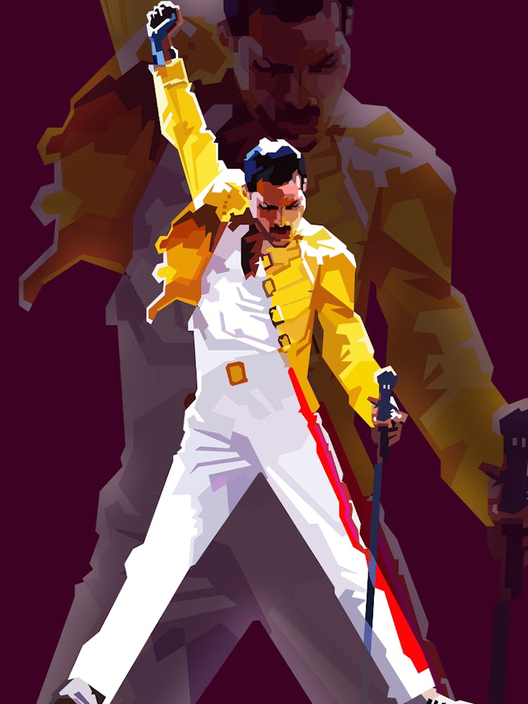 Freddie Mercury Queen Classic Rock Art Wpap