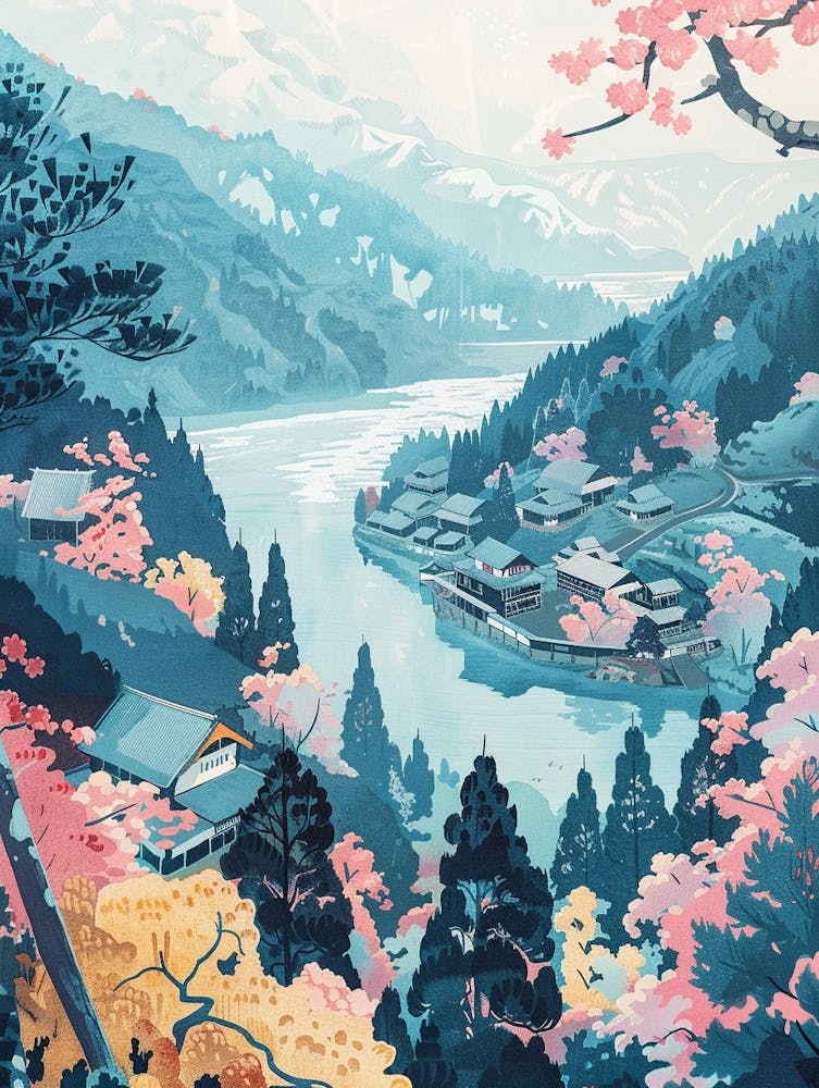 Nikko Japan 1 Retro Illustration
