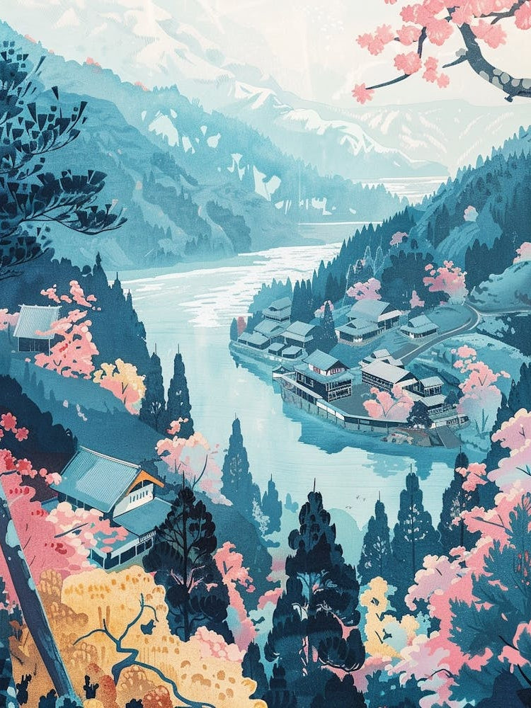 Nikko Japan 1 Retro Illustration