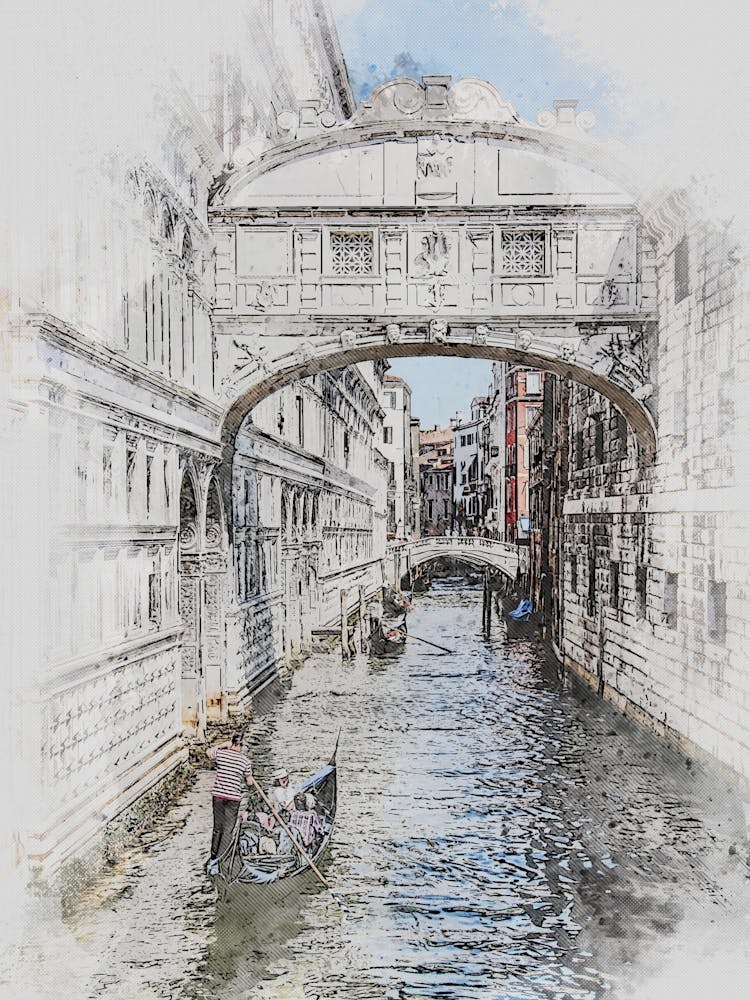 Bridge Of Sights Venice Italy Vacation Canal Waterway Italian City