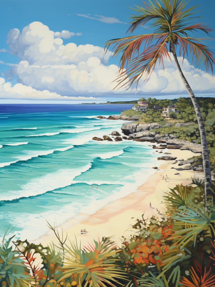 Gemälde von Playa Paraiso, Tulum Mexico 2