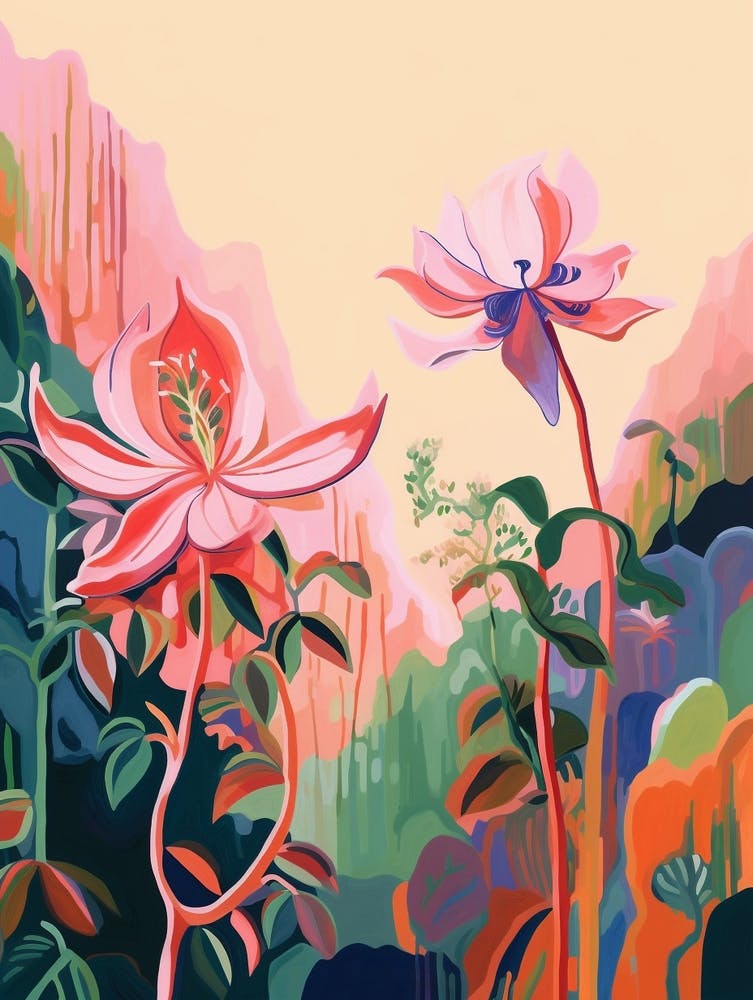 Boho Wildflower Painting Wild Columbine 2