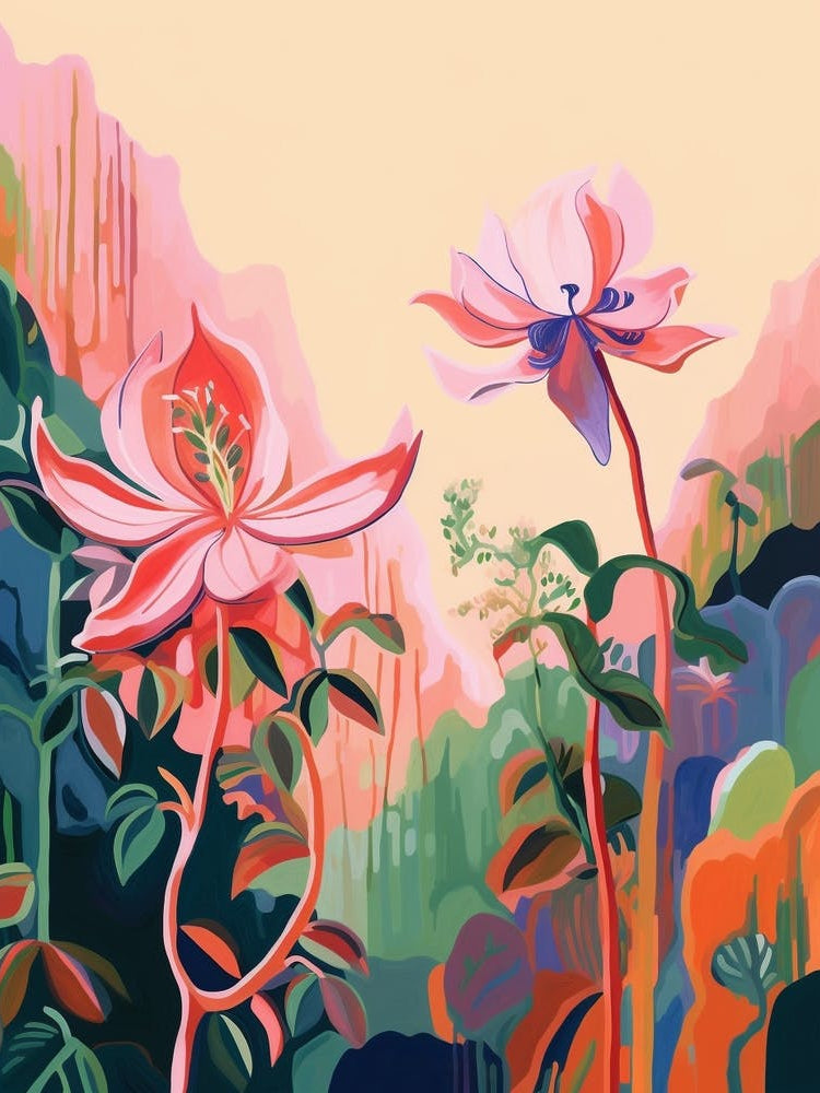 Boho Wildflower Painting Wild Columbine 2