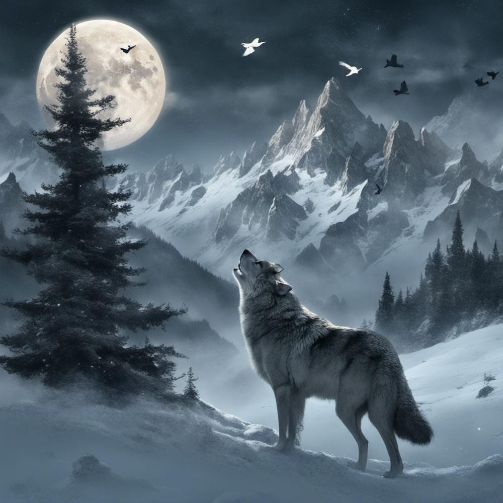 Heulender Wolf