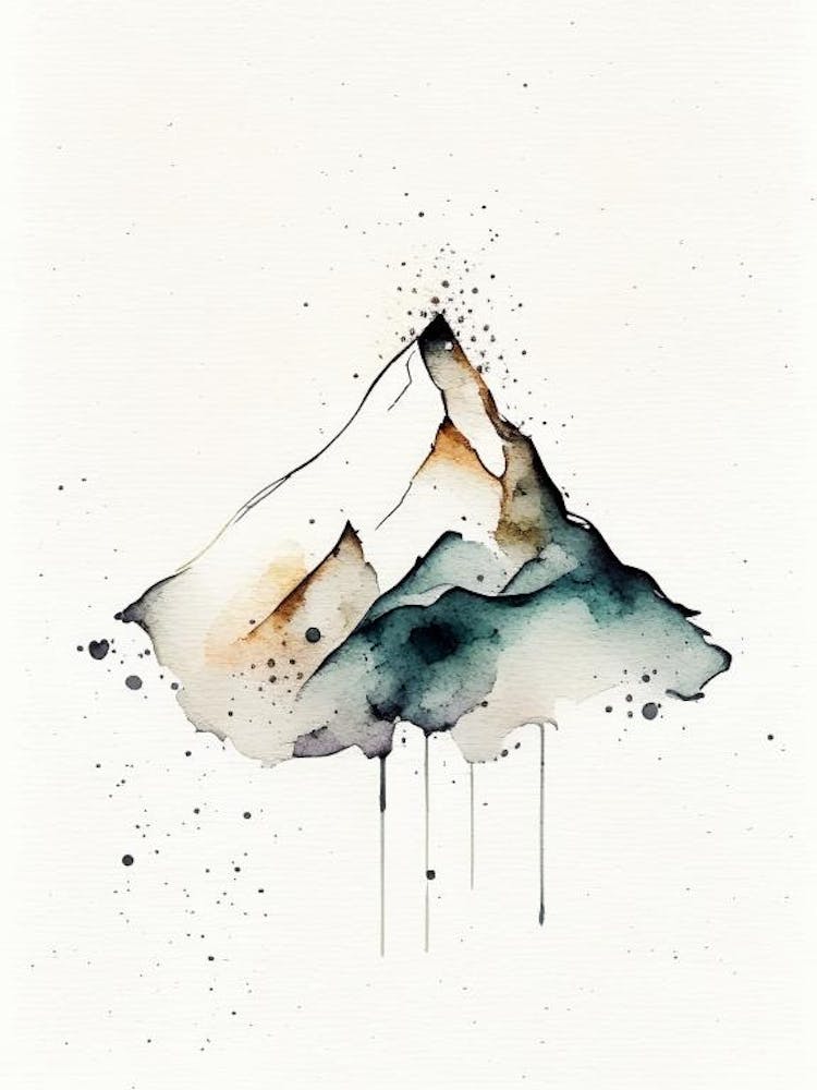 Mountain Peak 1 Symbol Minimal Watercolour