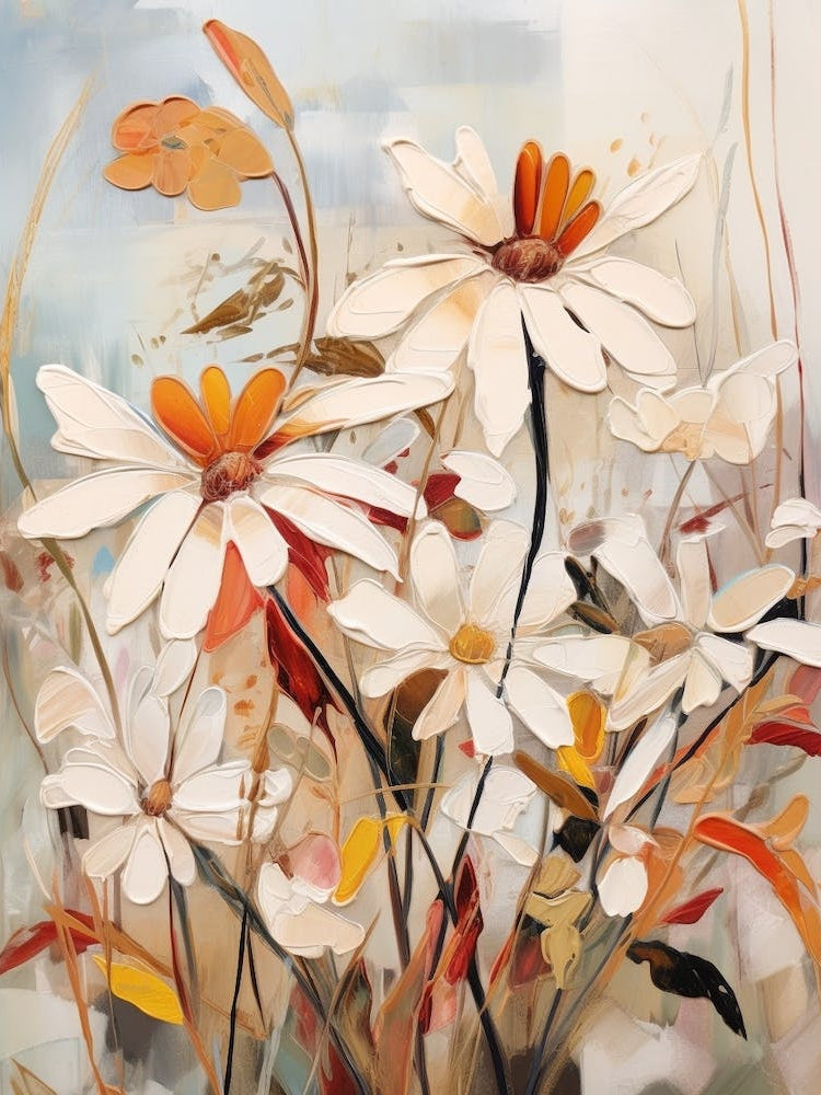 Fall Flower Painting Oxeye Daisy 1