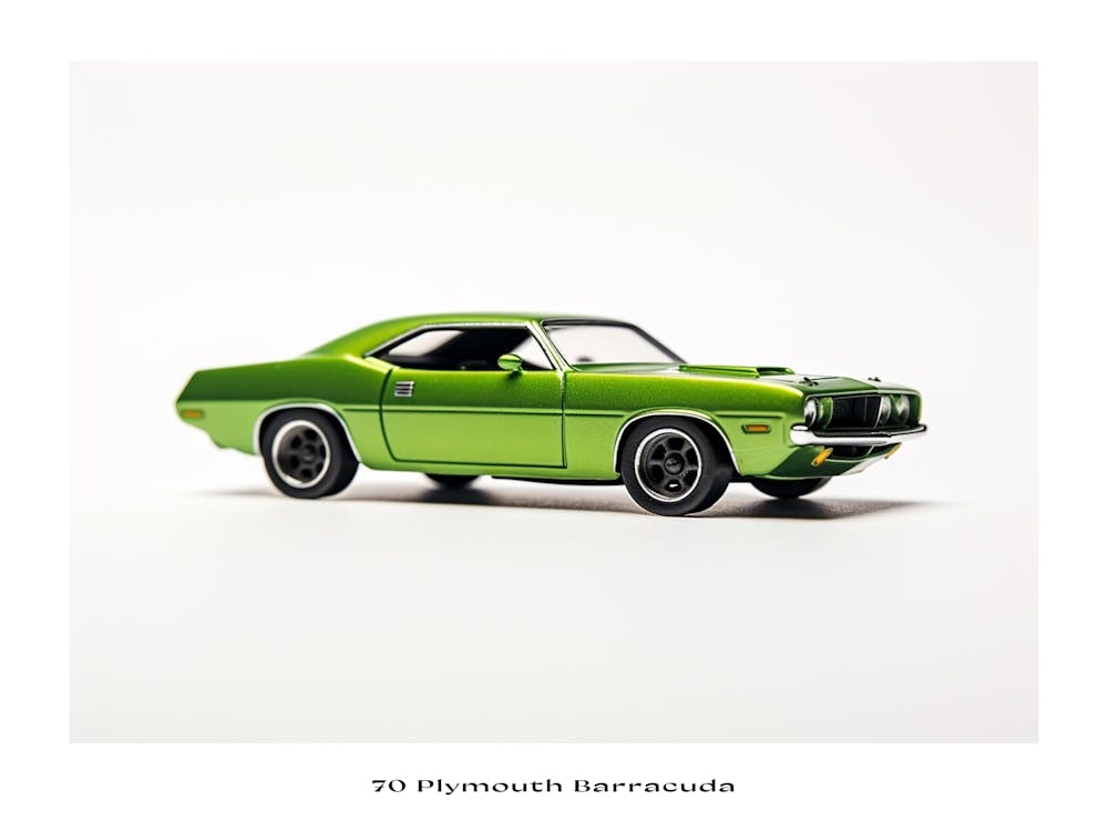 Toy Car 70 Plymouth Barracuda Green Poster