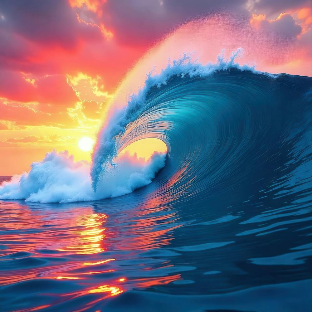 Sunset Ocean Wave 1