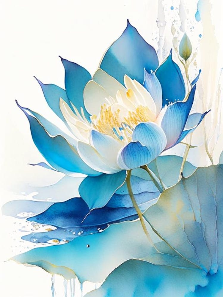 Blue Lotus Storybook Watercolour 1