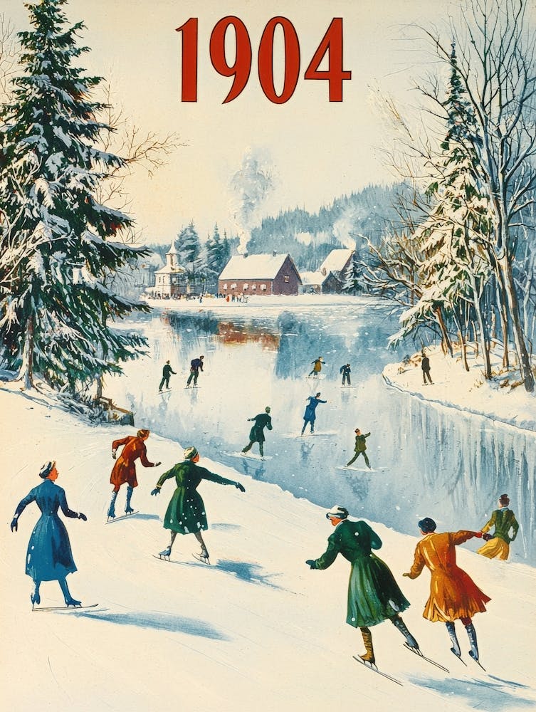 Aihrgdesign A Vintage Poster Of People Ice Skating On A Froze B6679fe3 56ef 4d77 9530 9c6fa9bdb6b5 3