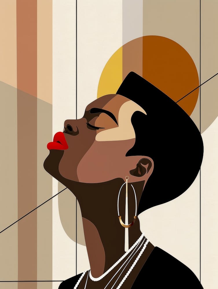 African Woman With Red Lips 2