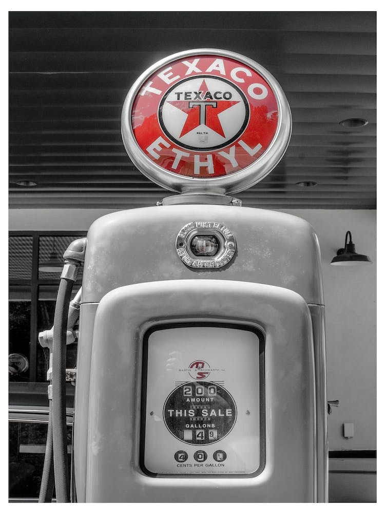 Amérique Vintage - Panneau Texaco Rouge