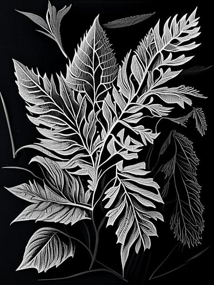 Madder Leaf Linocut 1