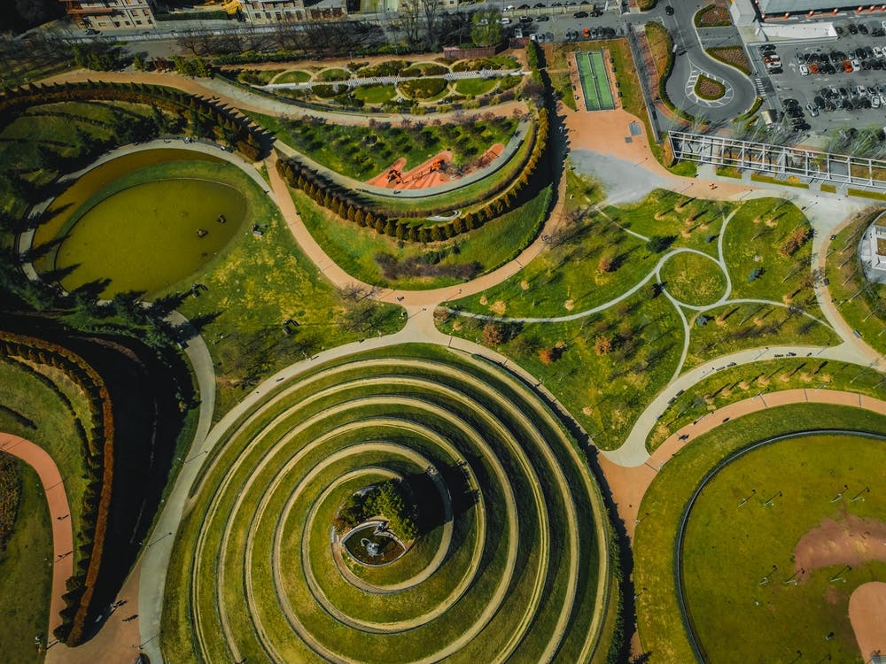 Aerial View Milan, Italy. Photo & City Park Portello.