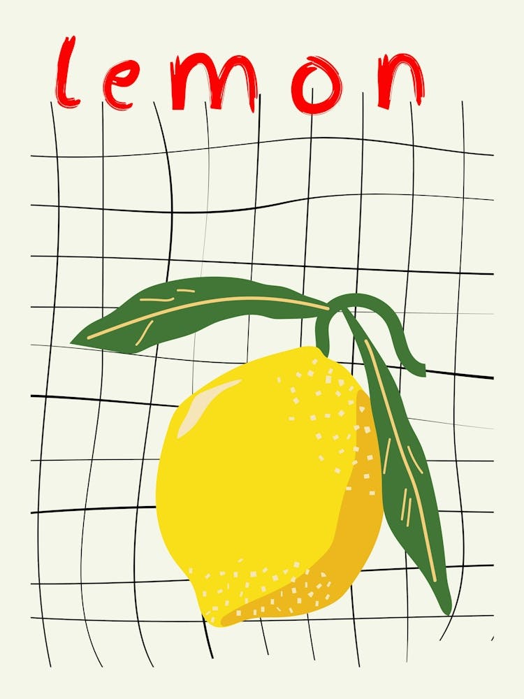 Lemon Grid Poster