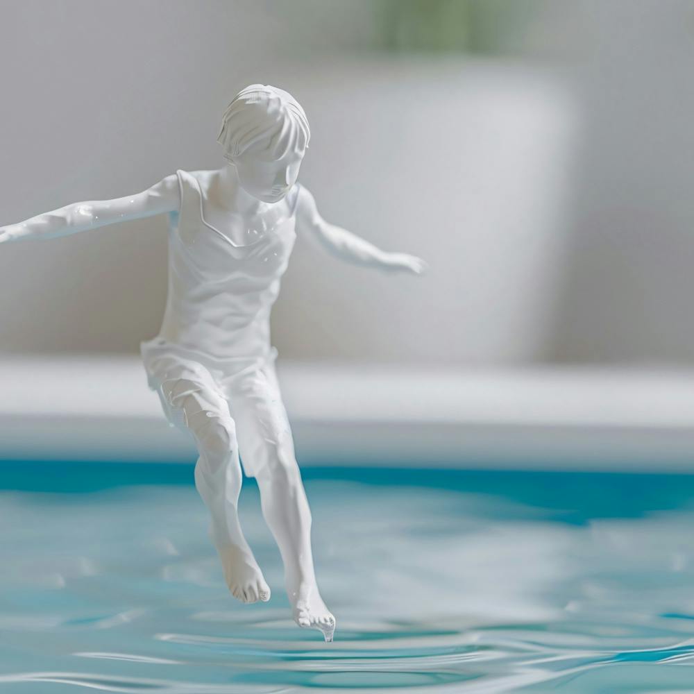 Child Jumping In The Pool