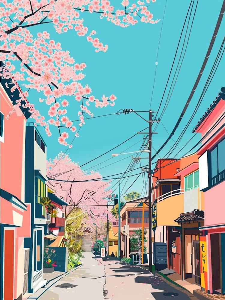 Harajuku Tokyo Colourful Illustration