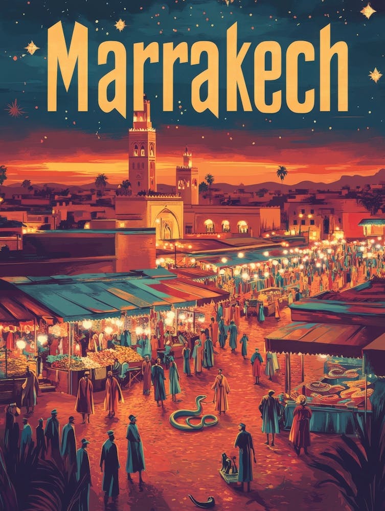 Aihrgdesign A Classic 1960s Travel Poster For Marrakech 4