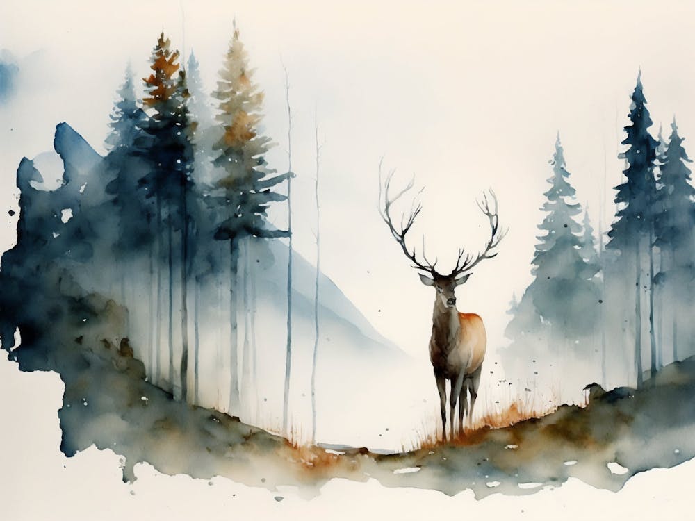 Deer In The Forest 1