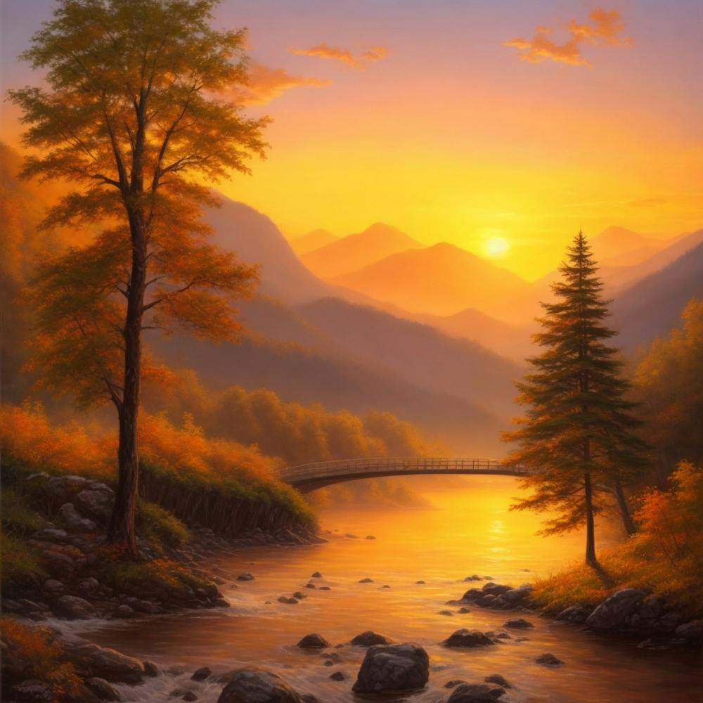 Sunset Over The River