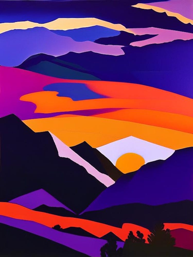 Mountainous Geometric Sunrise