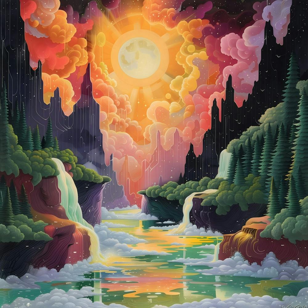 Colorful Sunrise, Pop Surrealism, Lowbrow