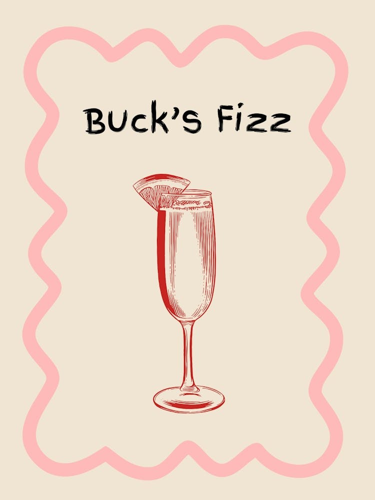 Bucks Fizz Doodle Poster Pink & Red