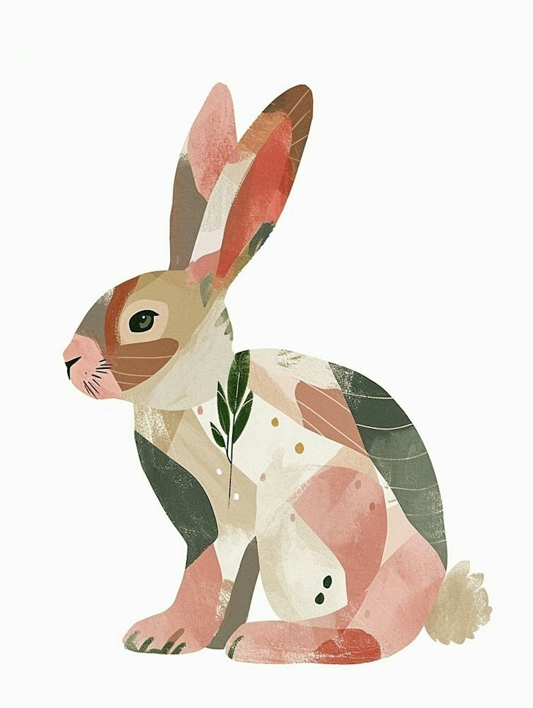 Harlequin Rabbit Kids Illustration 1