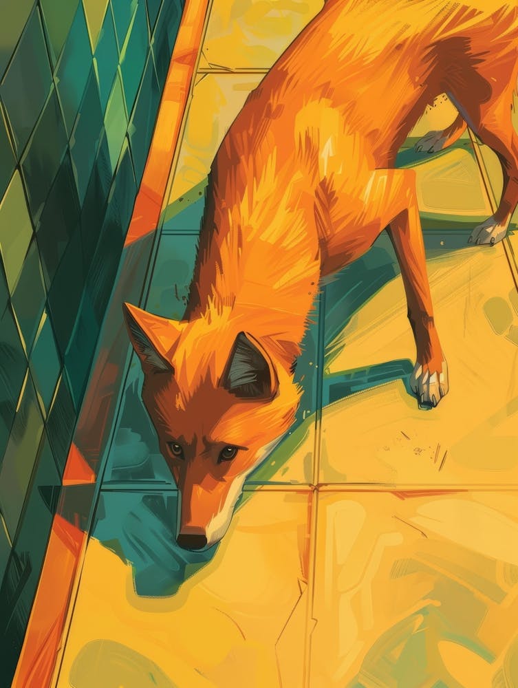 Fox On Tile