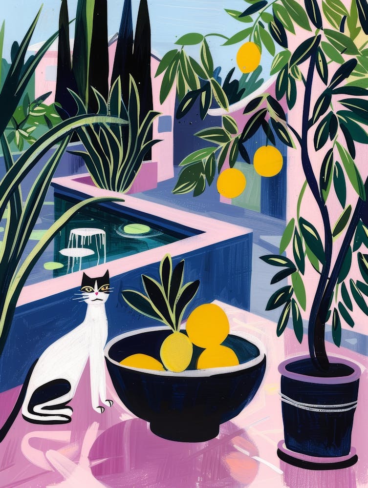 Cat And Oranges 1