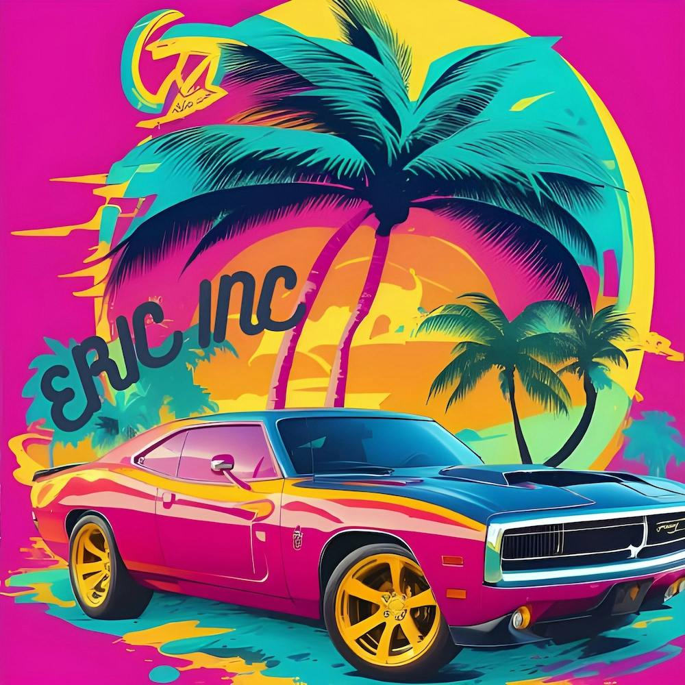 Tropic ocean with a car