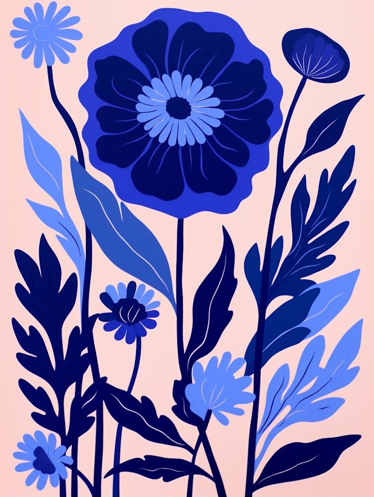 Blaue Blumenillustration Kornblume 3